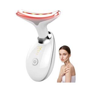 Neck & Face Massager, 7-Color LED Multifunctional Facial Massager White